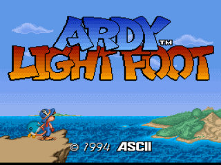 Ardy Light Foot title screen for Super Nintendo